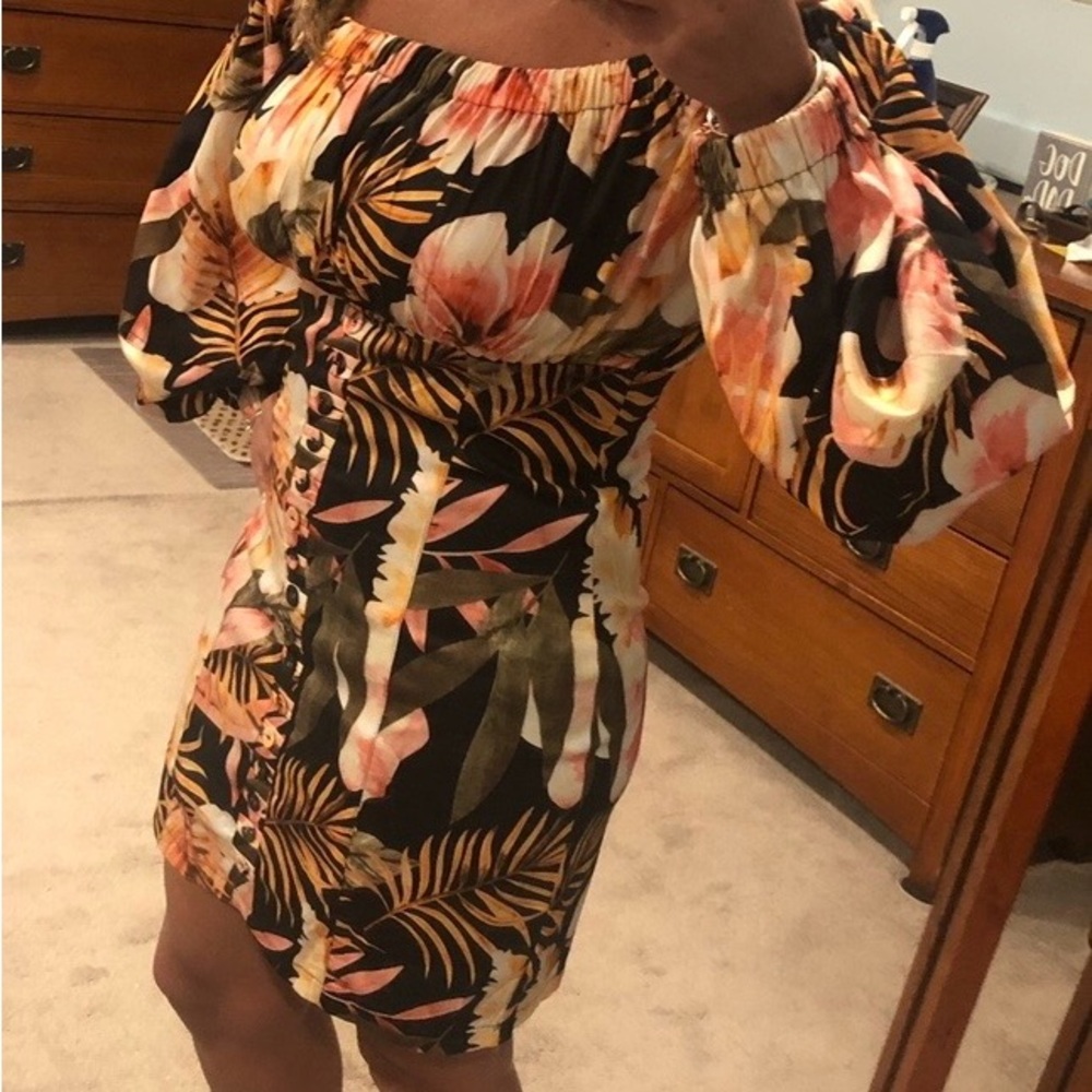 Luxxel Floral Off-Shoulder Women's dress